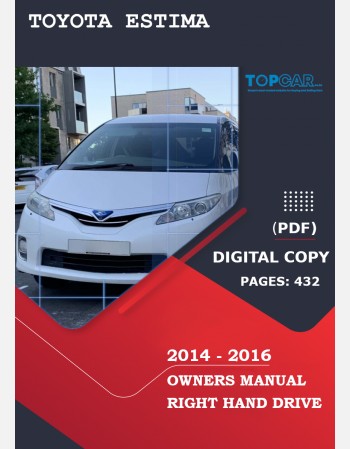 toyota estima 2014 2015 2016 owners manual in english
